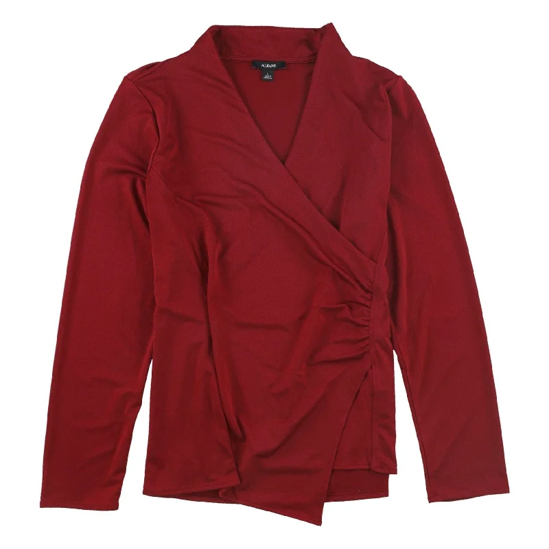 Alfani Womens Solid Wrap Blouse Trendy Women's Oversized