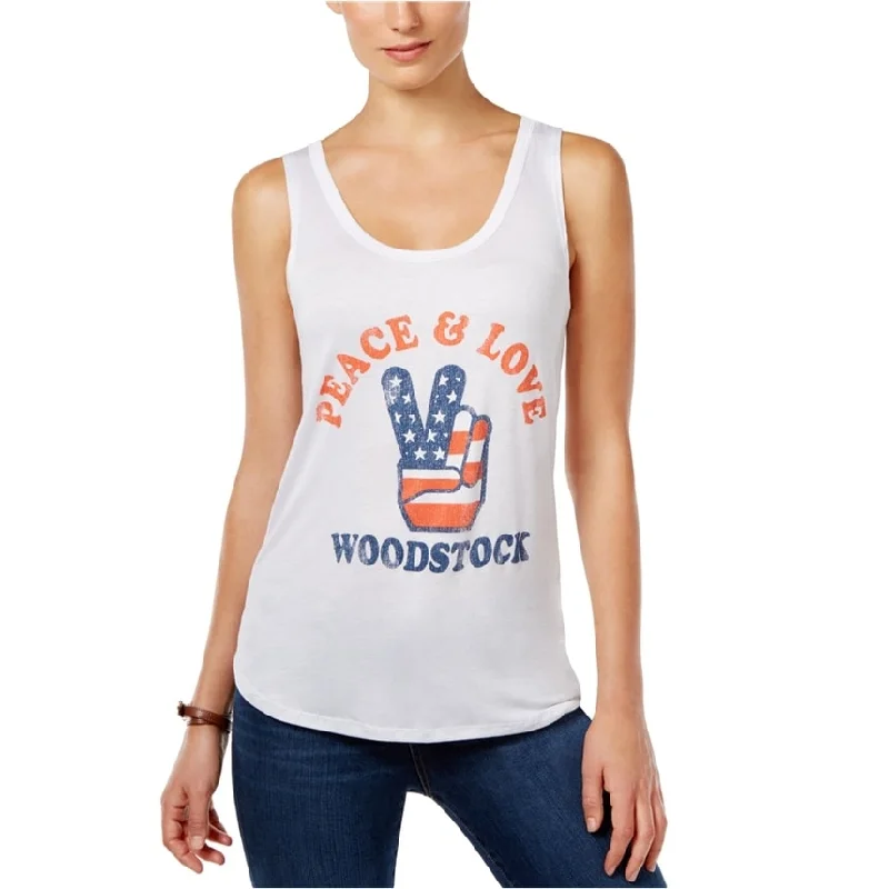 Retro Brand Womens Peace & Love Tank Top Monochromatic All - in - one