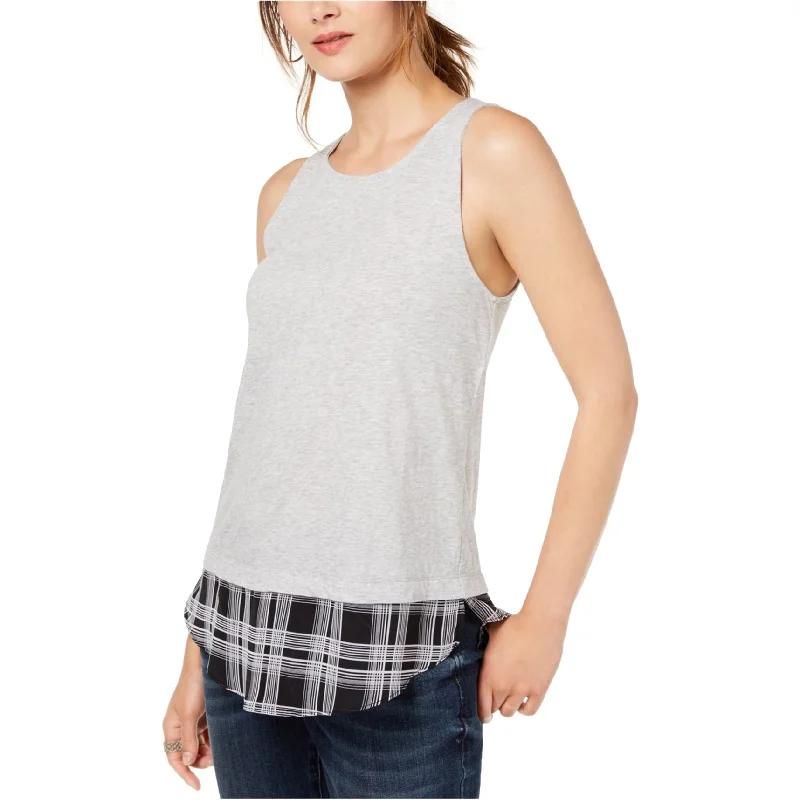 I-N-C Womens Plaid Layered Look Tank Top Athletic Women's High - 