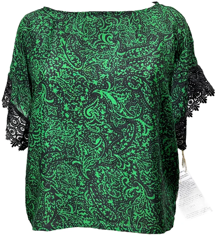 PRC3829 Avatar Pure Silk Boxy Top Artistic Women's Hand - painted
