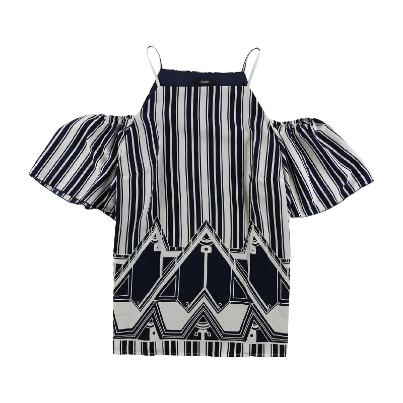 Alfani Womens Striped Cold Shoulder Blouse Adventure