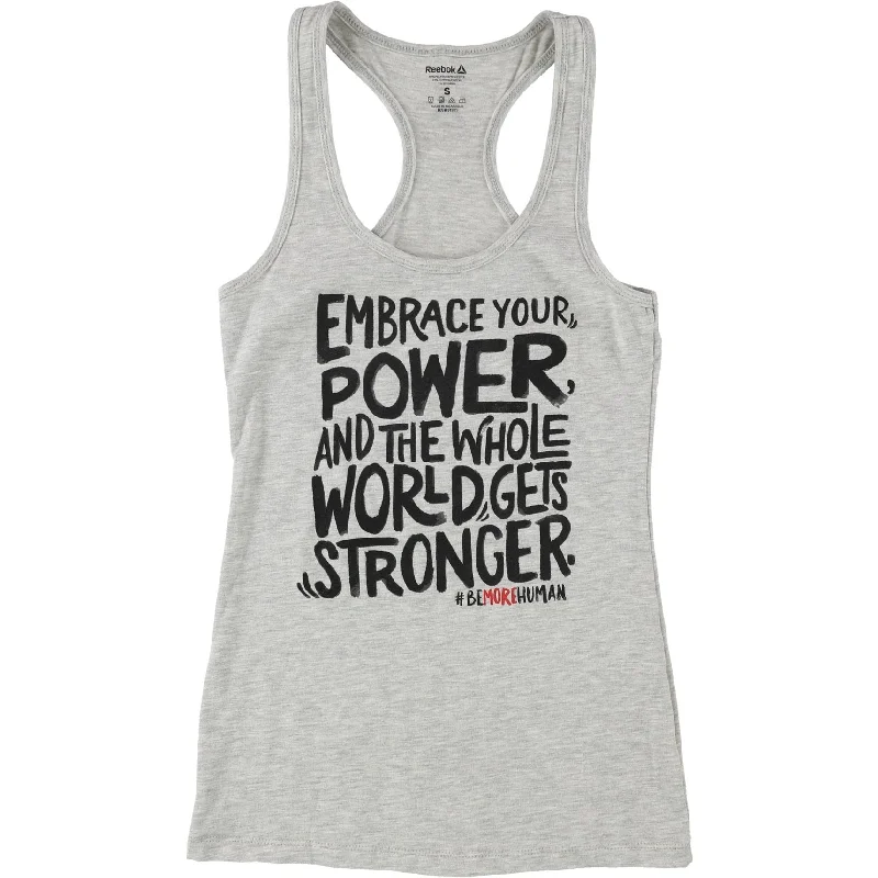 Reebok Womens Be More Human Racerback Tank Top, Grey, Small Rugged Women's Outdoor 