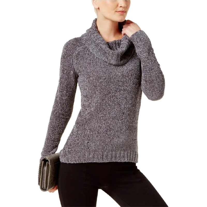 I-N-C Womens Chenille Knit Sweater, Grey, Large Sustainable Organic