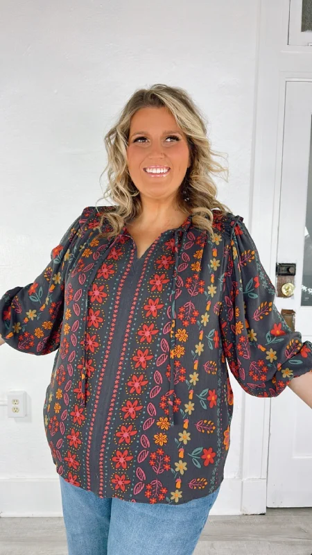 All For Boho Floral Blouse, Multi Scandinavian