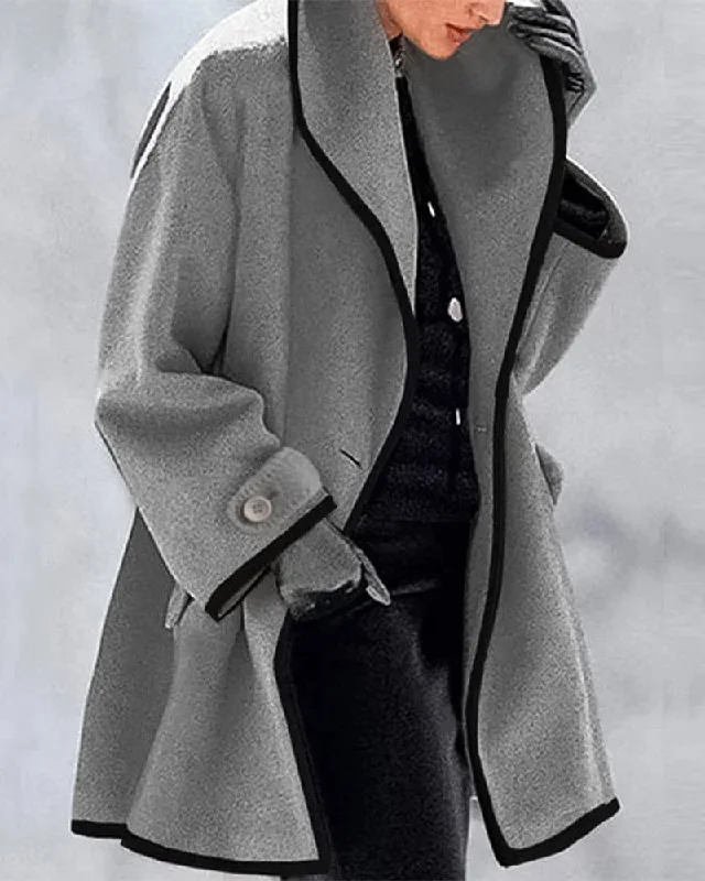 Elegant lapel coat Traditional Women's 