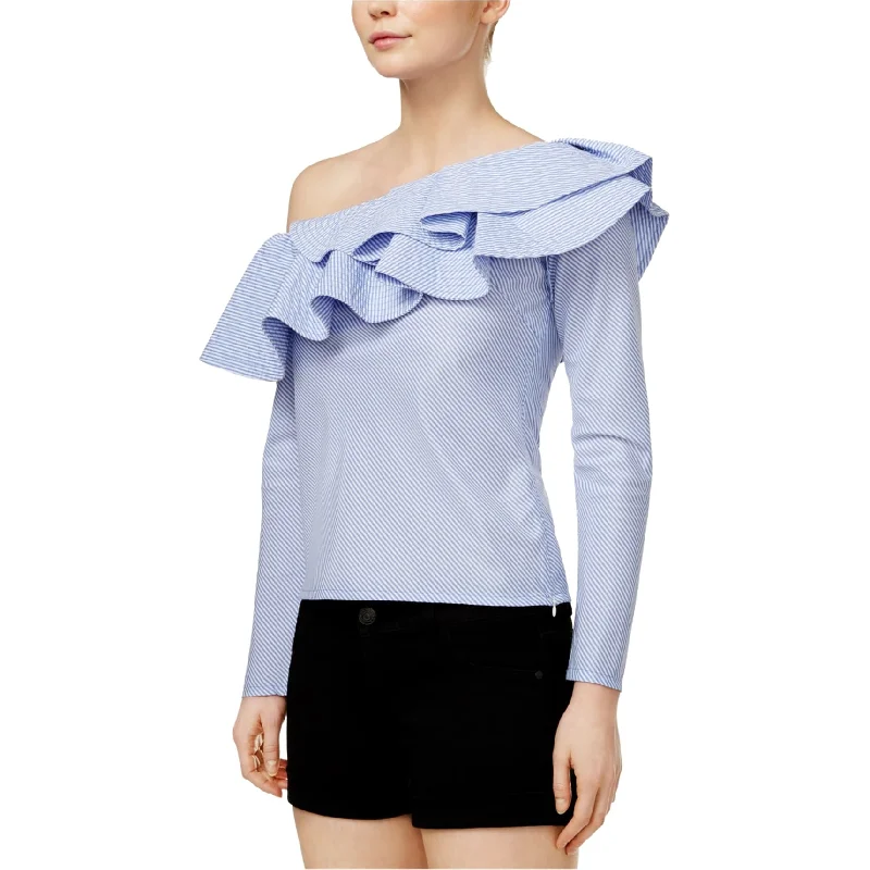 Mare Mare Womens Gemma One-Shoulder Ruffled One Shoulder Blouse, Blue, Small Relaxed Women's Beachy Mare Mare Womens Gemma One-Shoulder Ruffled One Shoulder Blouse, Blue, Small Relaxed Women's Beachy