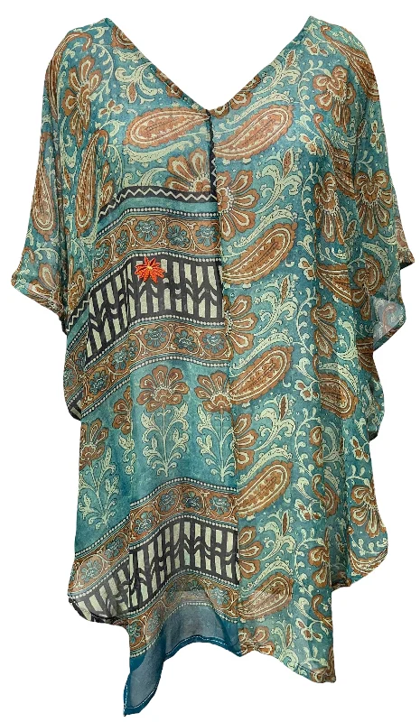 PRG5140 Sheer Avatar Pure Silk Waterfall Top Casual Women's Japanese 
