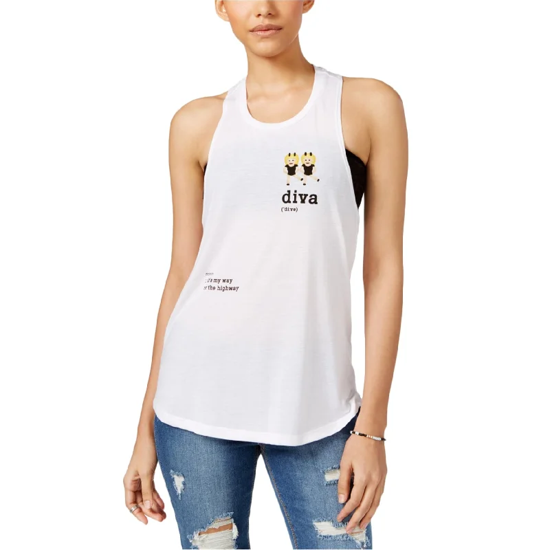 Freeze CMI Inc. Womens Diva Racerback Tank Top, White, Medium Youthful Women's Pop