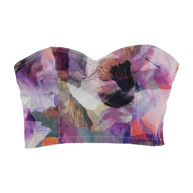 Guess Womens Printed Bustier Blouse Sharp Women's Italian