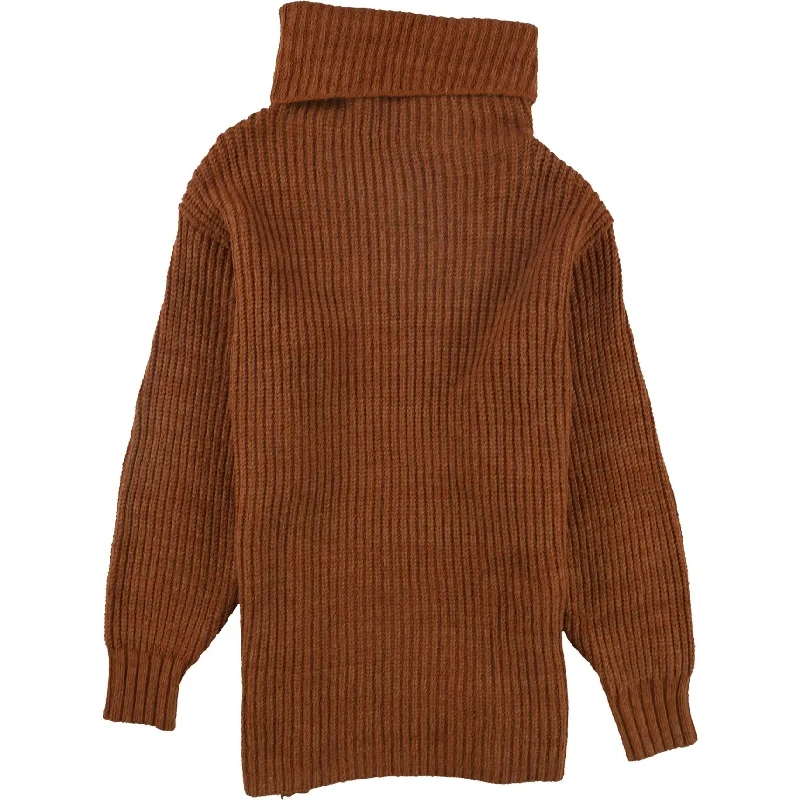 Free People Womens Eleven Turtleneck Knit Sweater, Brown, Small Women