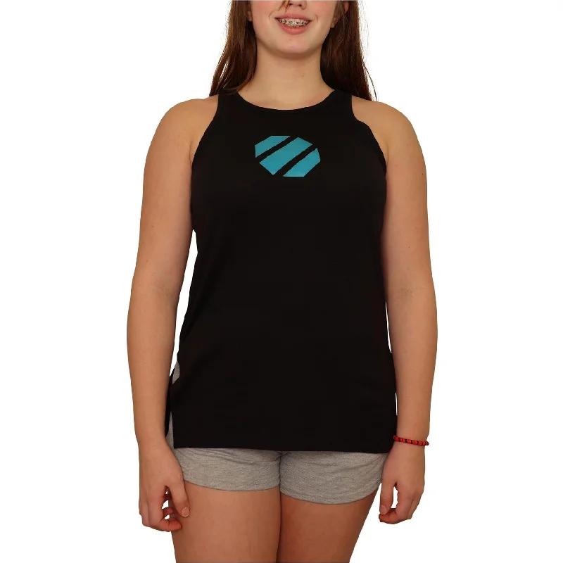 Reebok Womens Side Split Tank Top, Black, Small Gym