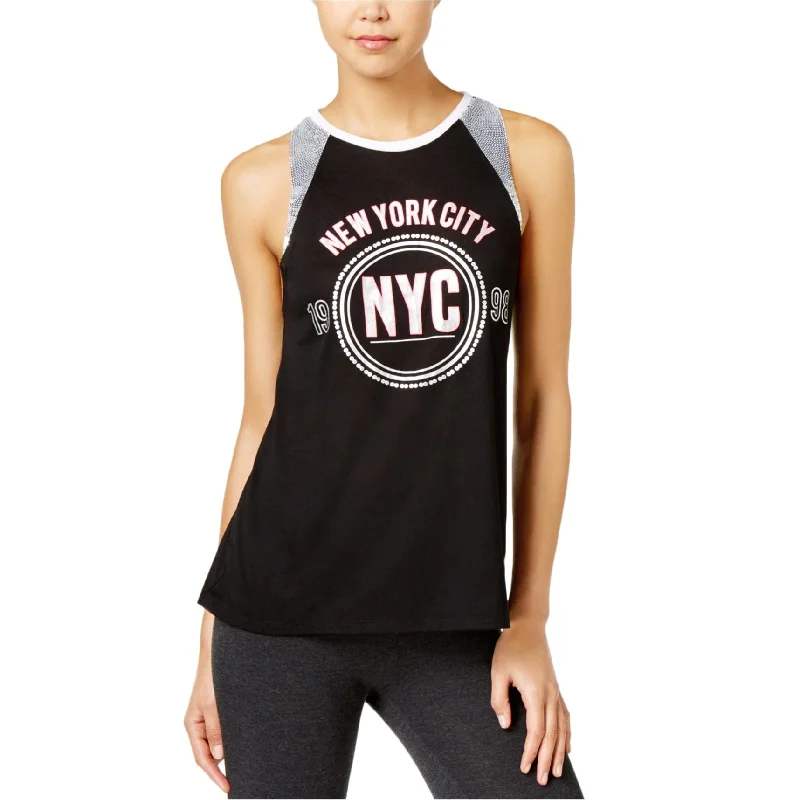 Material Girl Womens Pro Sequined Tank Top Disco