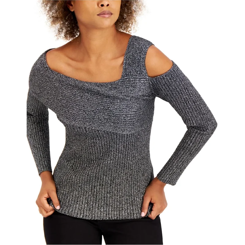 I-N-C Womens Shimmer Pullover Sweater, Metallic, Small Confident Women's High - fashion