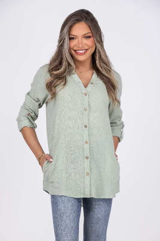 Perfect Vision Women's Cotton Button Down Long Sleeve Top Practical Women's Multi - 