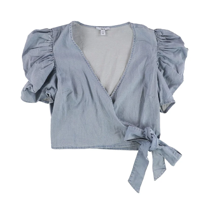 Bar Iii Womens Puff Sleeve Wrap Blouse Athletic Women's High - 