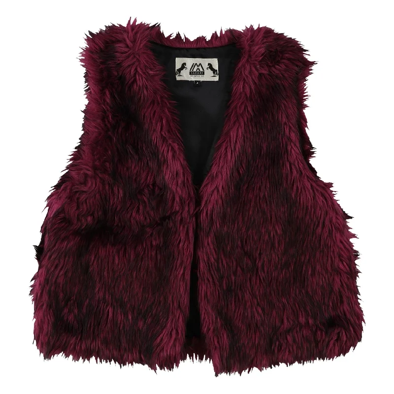 Safari Womens By Imposter Faux Fur Sweater Vest, Purple, Medium Earthy Women's 