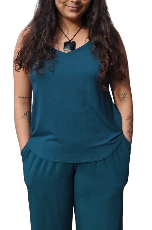 Teal Bamboo Ritzy Tank Monochromatic All - in - one