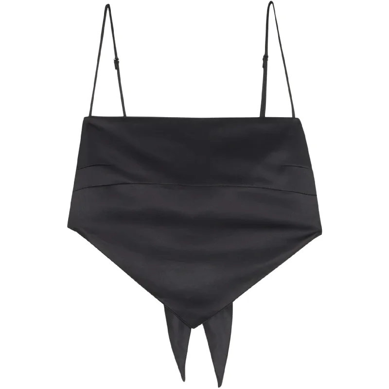 Danielle Bernstein Womens Handkerchief Tank Top, Black, Small Women