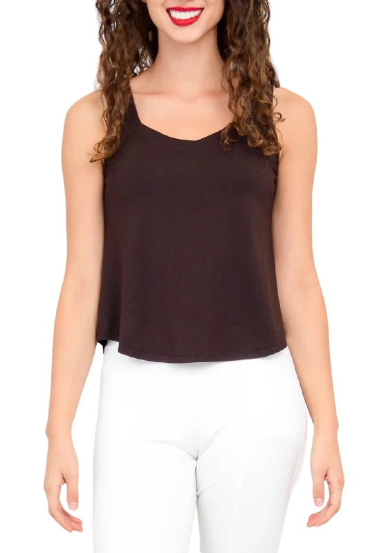 Coffee Brown Bamboo Ritzy Tank British Gentlewoman Style