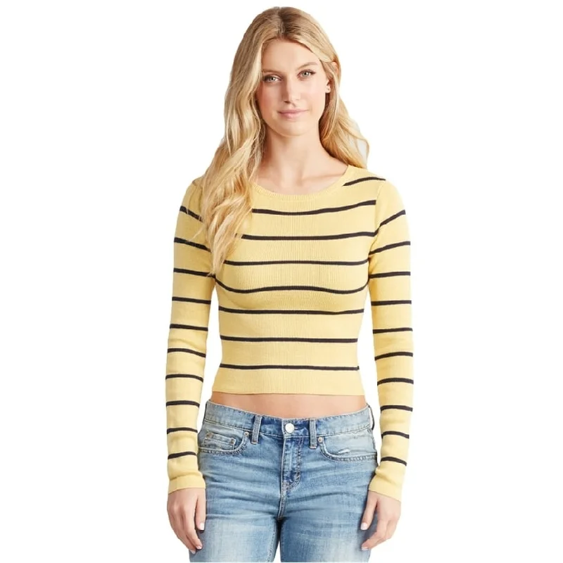 Aeropostale Womens Striped Pullover Sweater, Yellow, X-Small Country