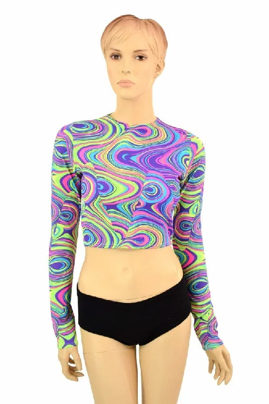 Neon Glow Worm Crop Top Bold Women's Statement
