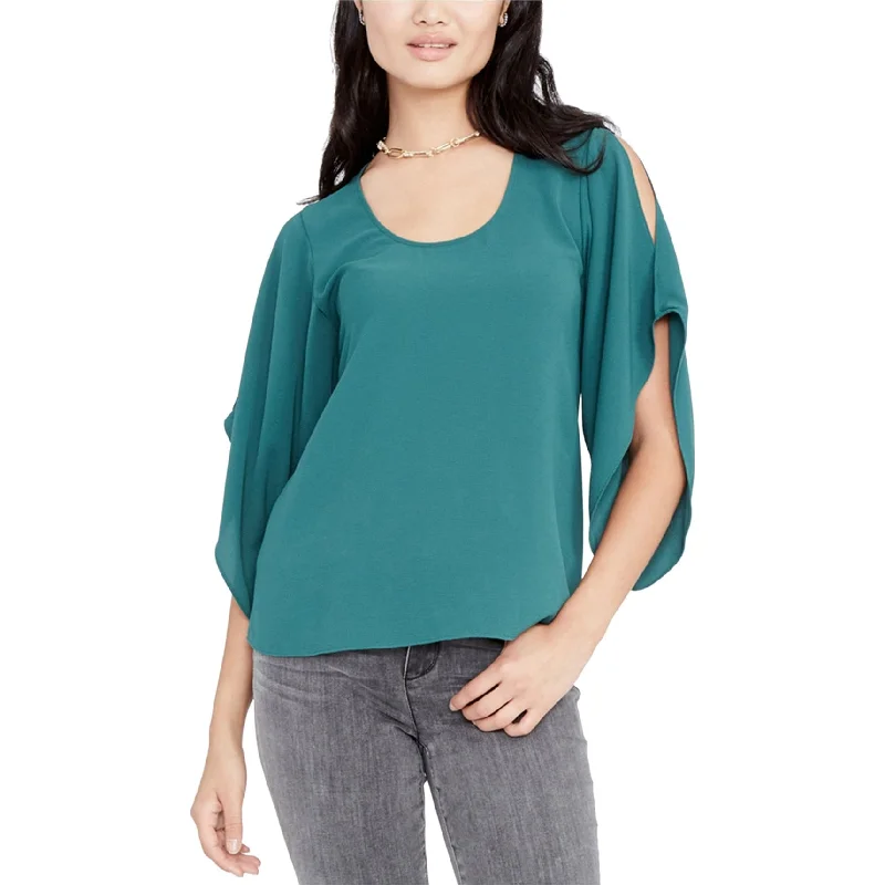 Rachel Roy Womens Flutter Cold Shoulder Blouse Classic Women's Pin - striped