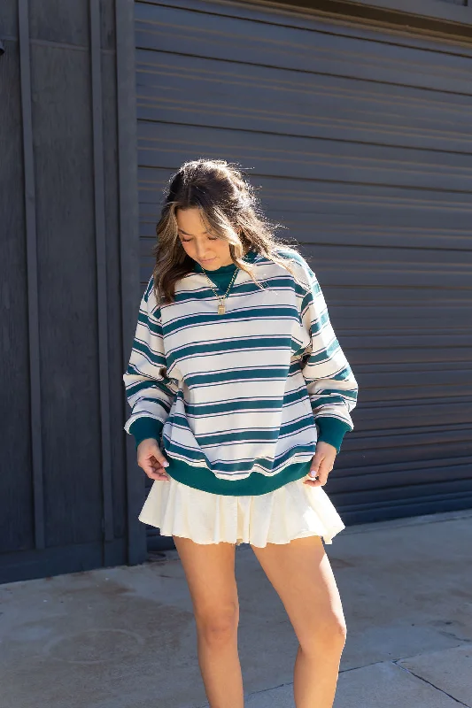 Retro Striped Sweater Sophisticated Women's 