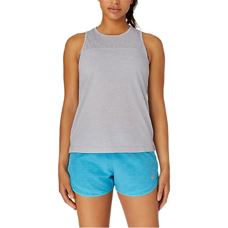 Asics Womens Graphic Print Muscle Tank Top Monochromatic Office Style