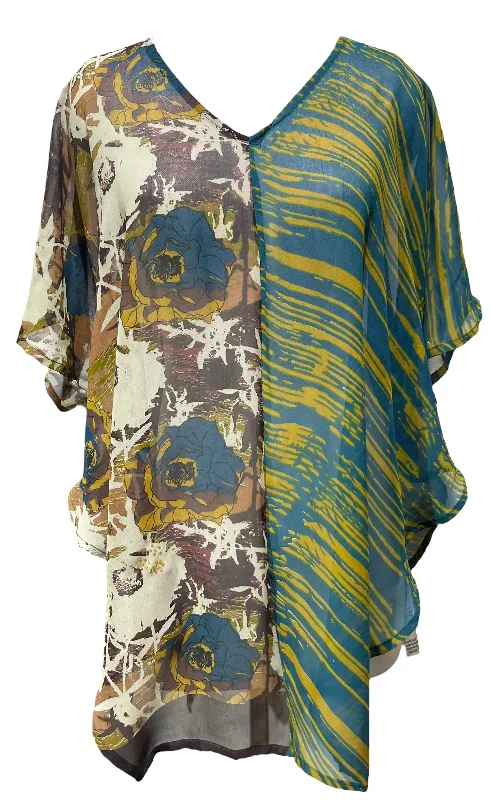 PRG5150 Sheer Avatar Pure Silk Waterfall Top Refined Women's Hand - crafted