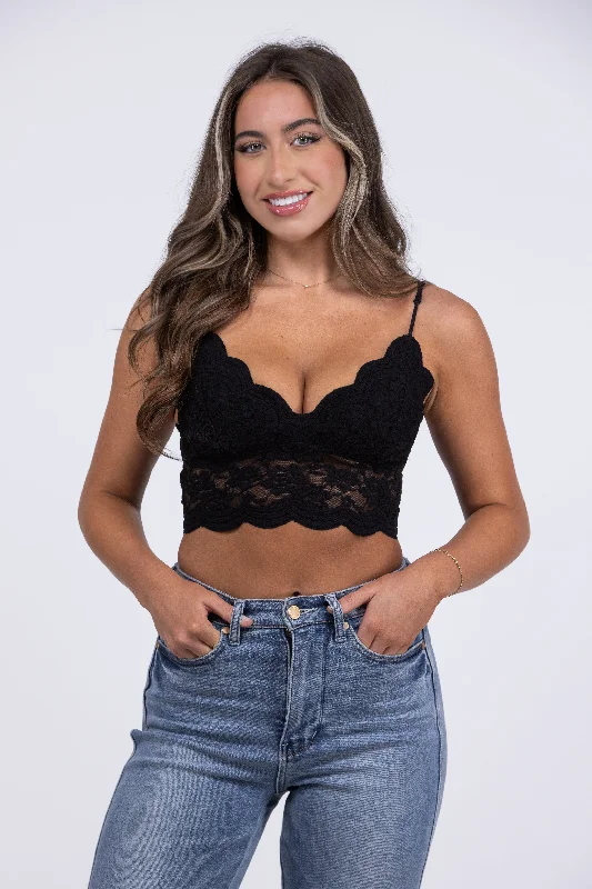 Sheer Lace Women's Padded Bralette Street