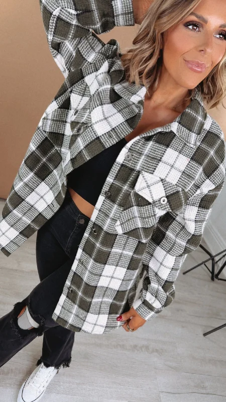 All Occasion Button Down Top, Olive/White Confident Women's Power