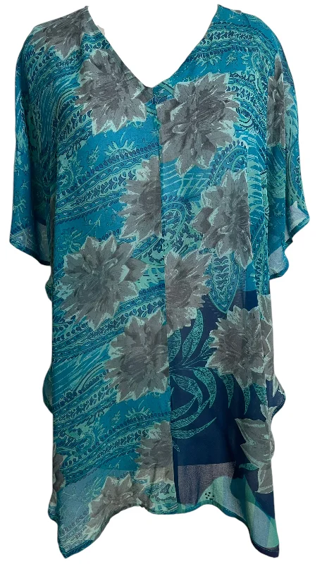PRG5824 Sheer Avatar Pure Silk Waterfall Top Refined Women's Velvet