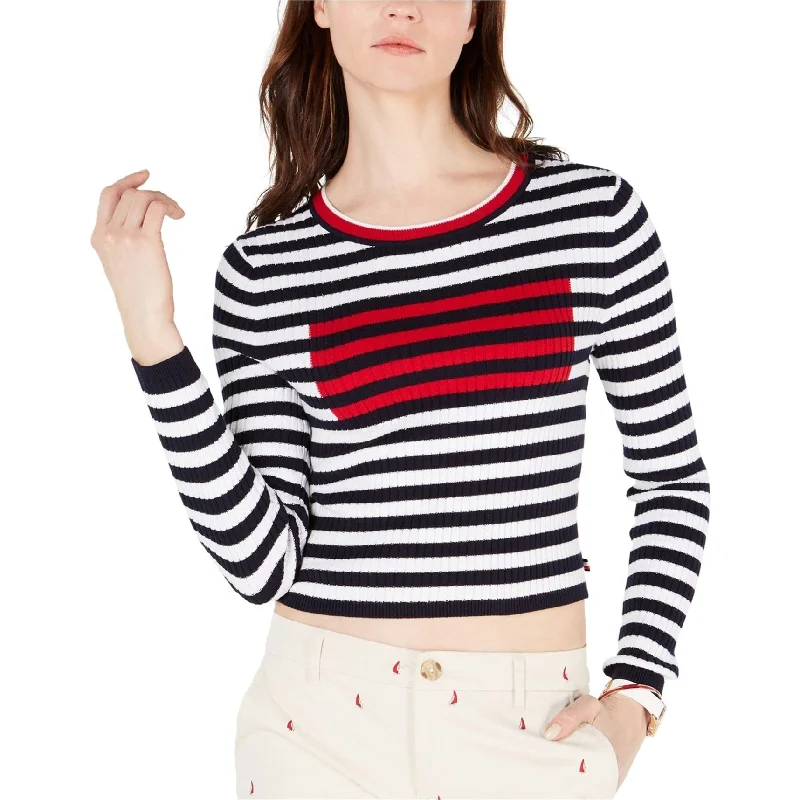 Tommy Hilfiger Womens Ribbed Flag Pullover Sweater, Blue, X-Large Cozy Women's Sherpa - lined