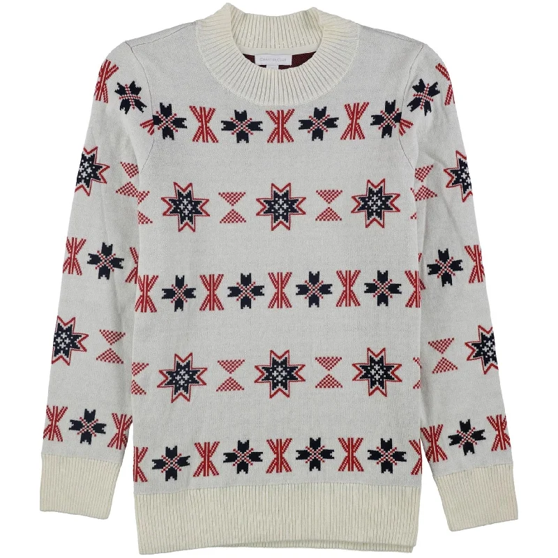 Charter Club Womens Mock-Neck Snowflake Knit Sweater Business