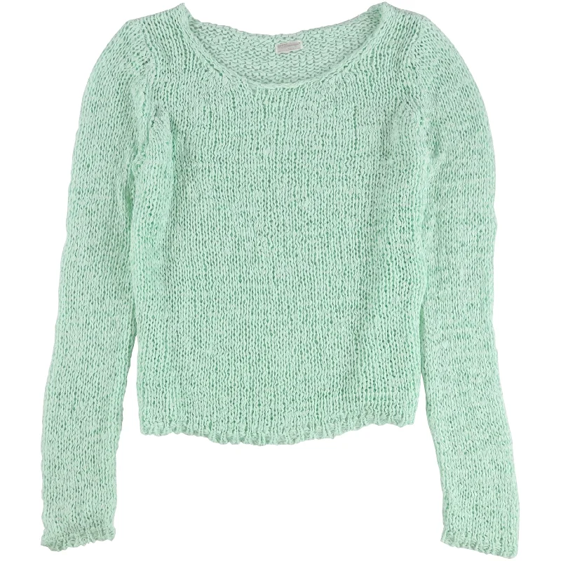 P.J. Salvage Womens Crochet Knit Pullover Sweater, Green, Medium Adventure