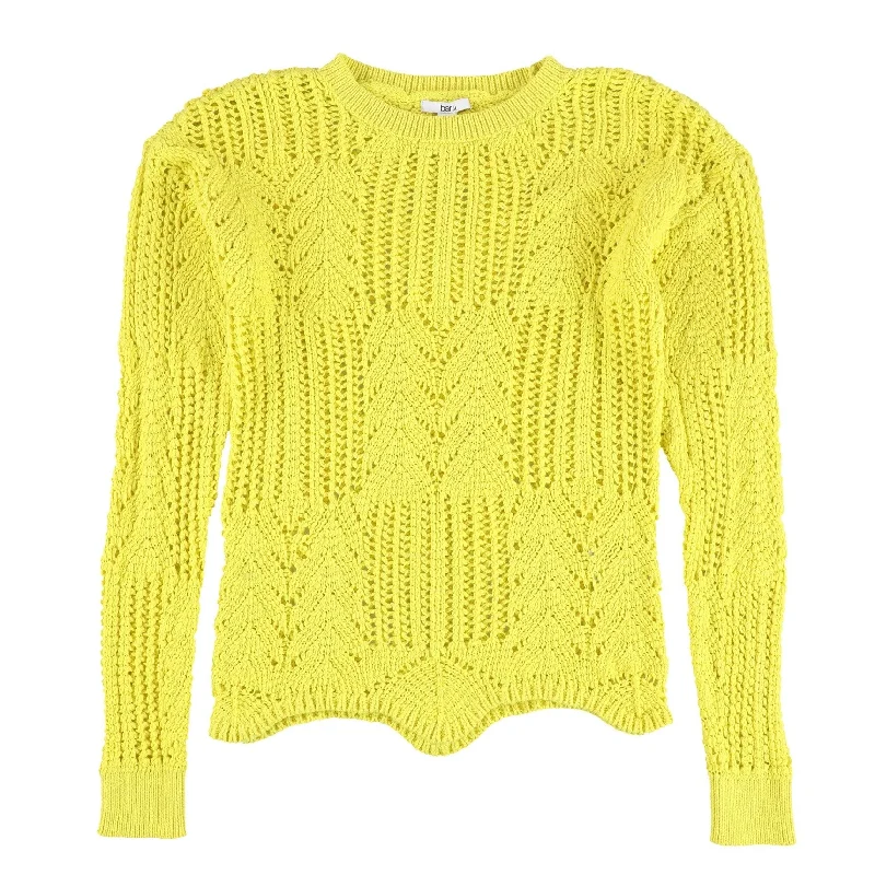 bar III Womens Pointelle Knit Pullover Sweater, Yellow, X-Small Modern Women's Tech