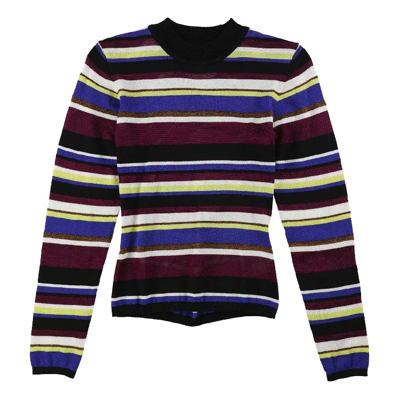 Rachel Roy Womens Back Cut Out Striped Pullover Sweater Traditional Women's 