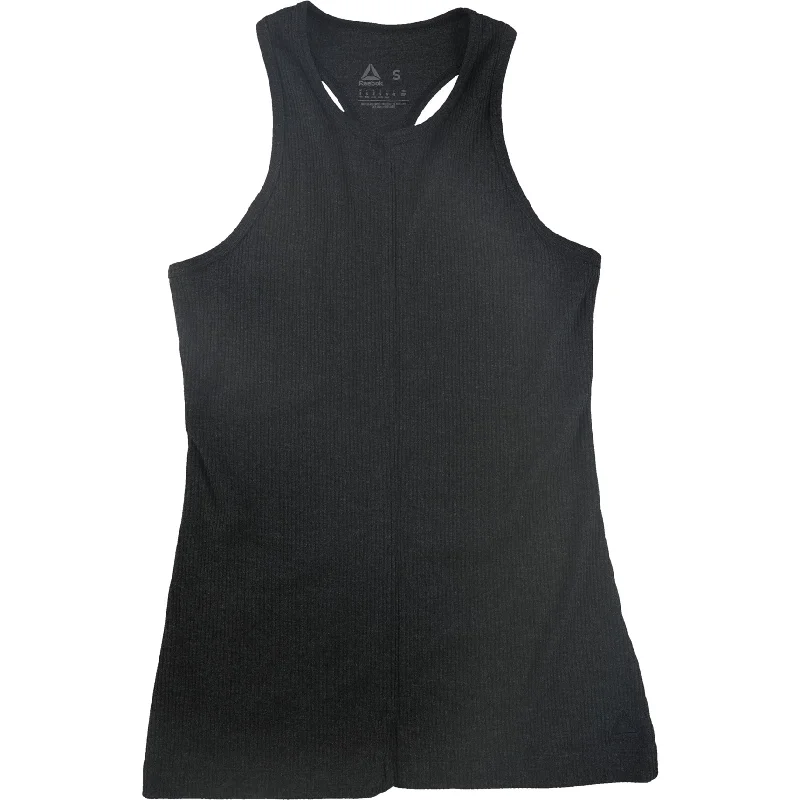 Reebok Womens Ribbed Tank Top, Grey, Medium Laid - back Women's Style