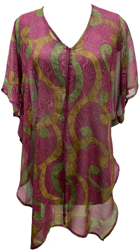 PRG5713 Sheer Avatar Pure Silk Waterfall Top Athletic Women's 