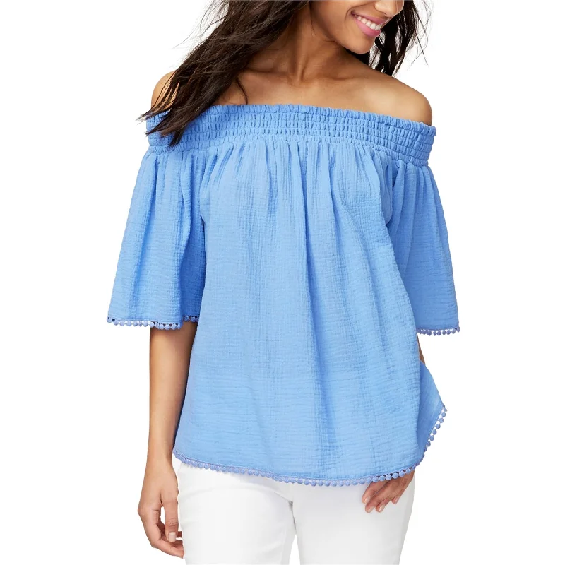 Rachel Roy Womens Smocked Baby Doll Blouse Trendy Women's 