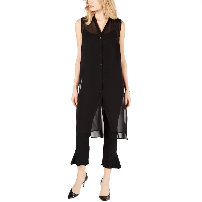 I-N-C Womens High-Low Tunic Blouse, Black, Medium Sporty Women's Tennis