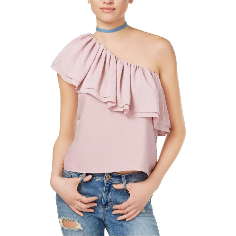 Endless Rose Womens Ruffle One Shoulder Blouse Cool Women's Distressed