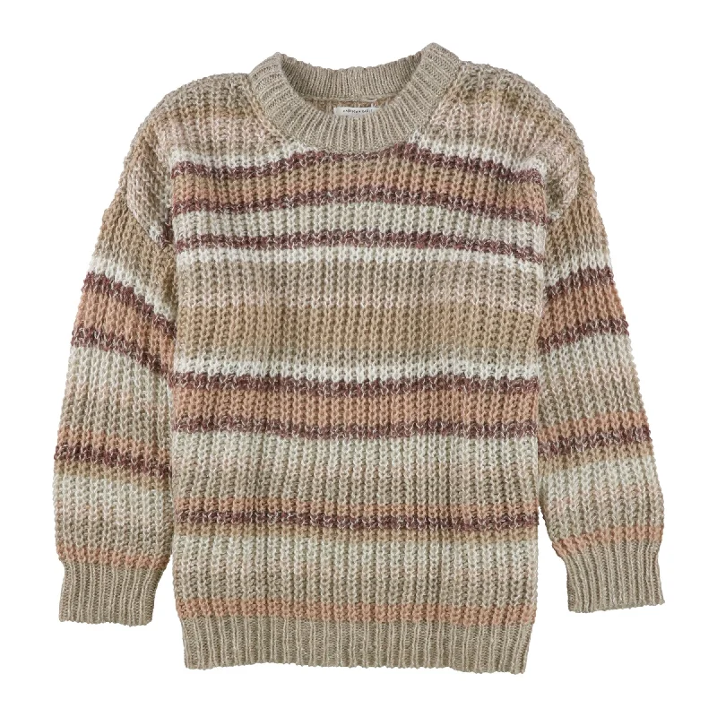 American Eagle Womens Stripe Pullover Sweater, Brown, Small Sophisticated Women's 