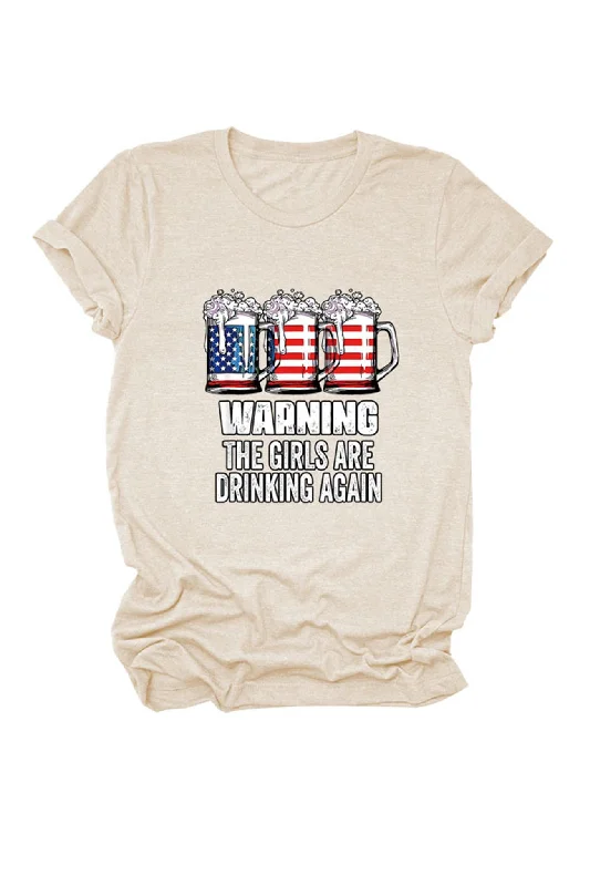 Warning The Girls Are Printed  T-Shirt Youthful Women's Pop