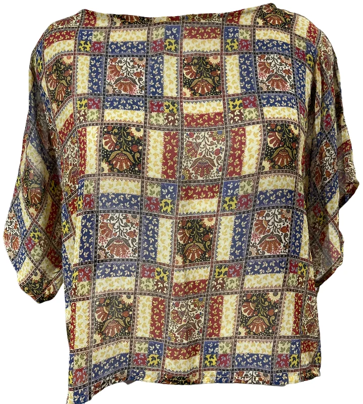 PRG1662 Crabtree Sheer Avatar Pure Silk Boxy Top Stylish Women's Tropical 