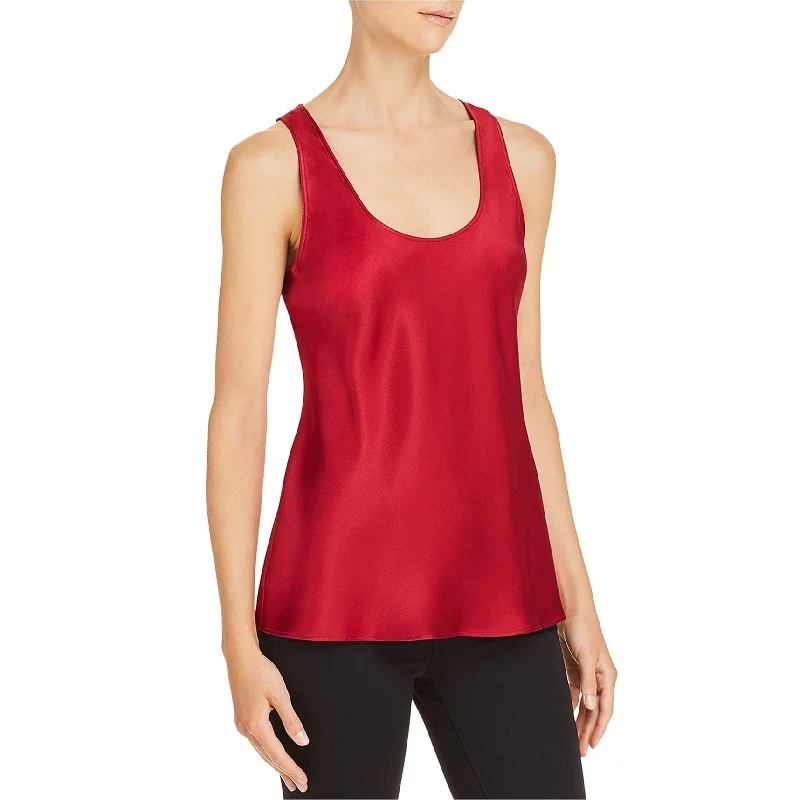 Elizabeth and James Womens Satin Tank Top, Red, X-Small Gym