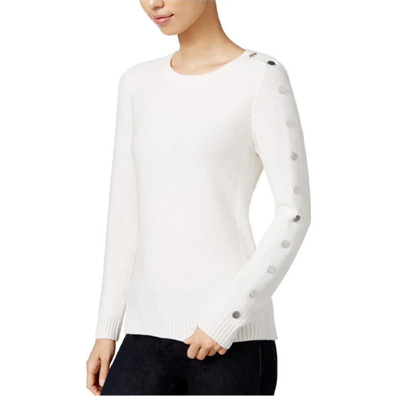 Maison Jules Womens Button-Trim Knit Sweater Refined Women's Hand - crafted