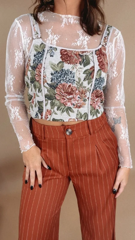 ECB Exclusive: Magnolia Tapestry Crop Tank Bohemian Women's Free
