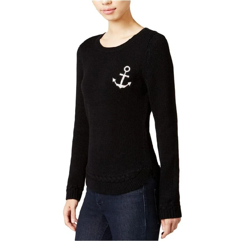 Maison Jules Womens Anchor Patch Knit Sweater Practical Women's Quick - dry