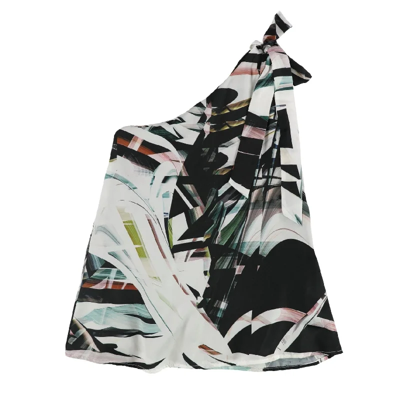 Bar Iii Womens Printed One Shoulder Blouse Modern Women's Tech